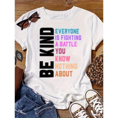 Be Kind Mental Health Women's Tee Inspirational Graphic Casual Positive Top