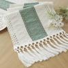 Hand-Knotted American Retro Crochet Table Runner, Long Openwork Tablecloth