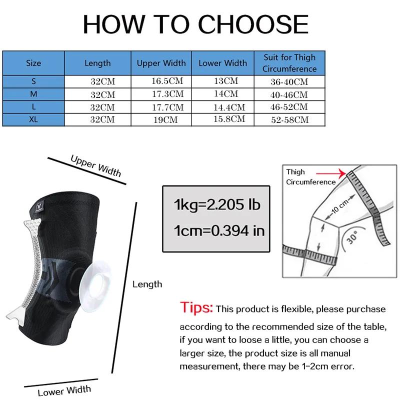 Ginocchiere Sportive Professionali con Cuscinetto in TPE Molle Supporto Elastico Antiscivolo per Ginocchio per Uomini Ginocchiera a Compressione in Nylon