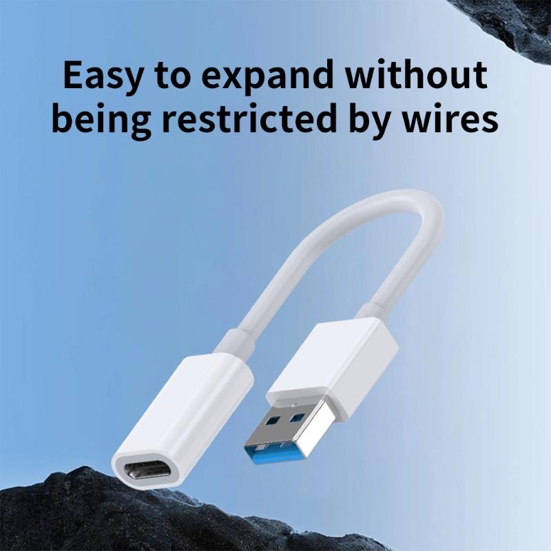 Cavo Adattatore da USB 3.0 Maschio a USB C Femmina 5Gbps per Ricarica Rapida e Trasferimento Dati Cavo di Conversione per Cuffie Digitali