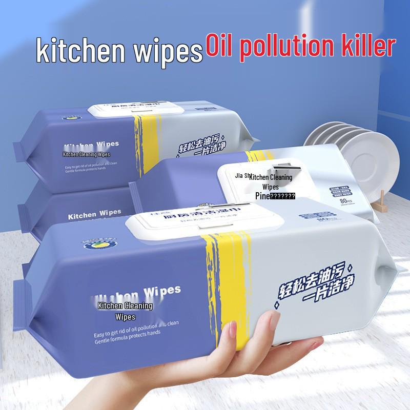 Kitchen Degreasing & Stain-Removing Wet Wipes - Powerful, One-Wipe Clean for Range Hoods & More