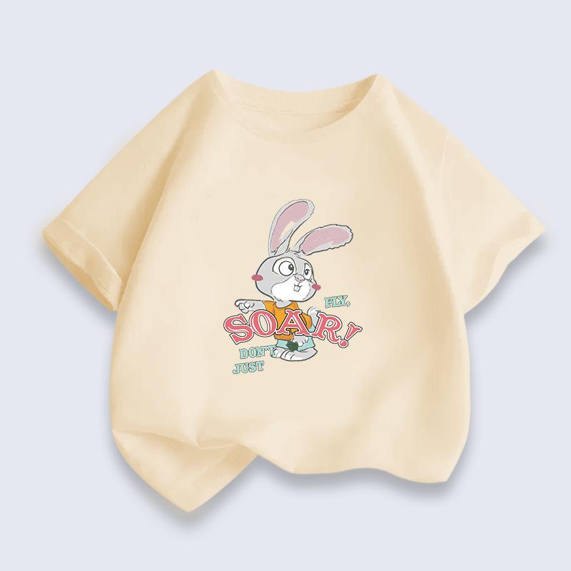 Summer Children's Printed T-shirt Boys' Trendy Girls' Tops Bottoming 100 Cotton