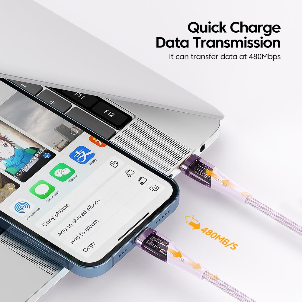 Cabo USB Essager para iPhone 13 12 11 Pro Max XS Xr 8 7 6 PD Cabo de carregamento rápido para iPad Pro Air 20W Tipo C Cabo Carregador