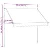 VidaXL Manual Retractable Awning 300 Cm Cream