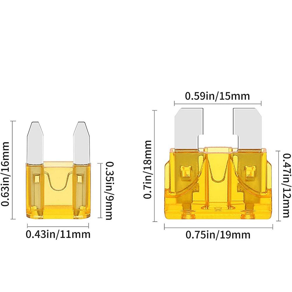 120/300PCS Aluminum Insurance Automatic Truck Blade Fuse Insert Insurance of Xenon Piece Light Automotive Fuse Auto Accessories