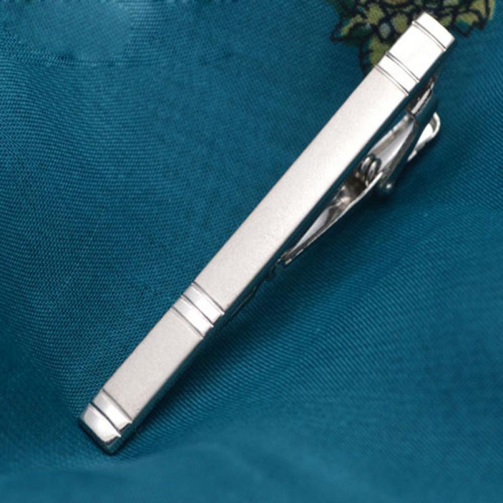Fashion Metal Bar Necktie Clips Silver Clasp Tie Pins