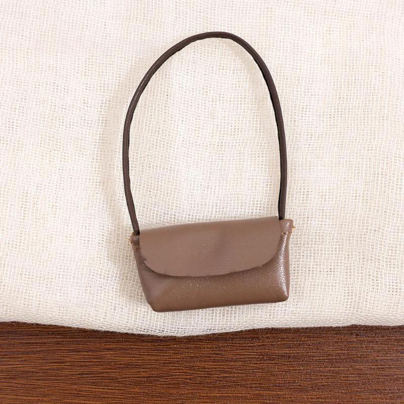 1Pcs Dollhouse Decoration Pretend Play Toy 15-17Cm Doll Handbag Lady Leather Bag Pu Leather Purse Accessories