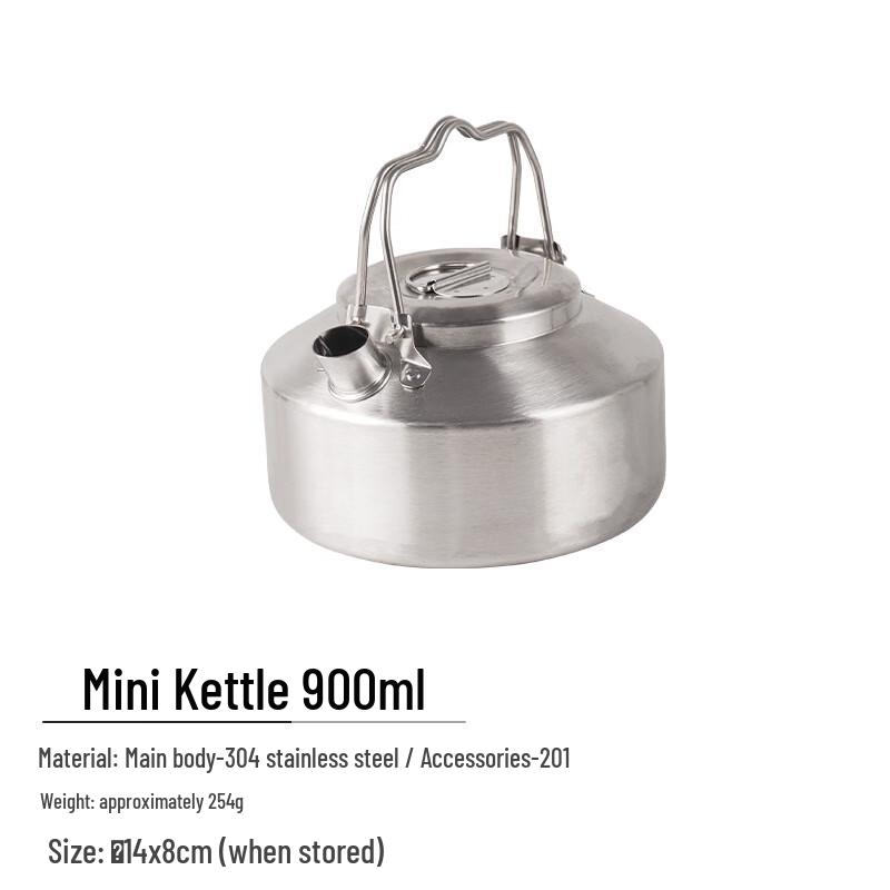 

Cheftopia 304 Stainless Steel Mini Camping Kettle 0.9L
