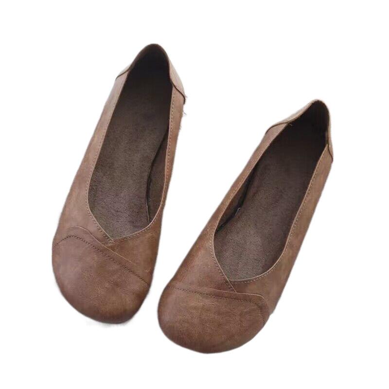 Doudou shoes women's shoes 2025 spring and summer new loafers one-pedal lazy shoes grandma shoes flat evening shoes single shoes