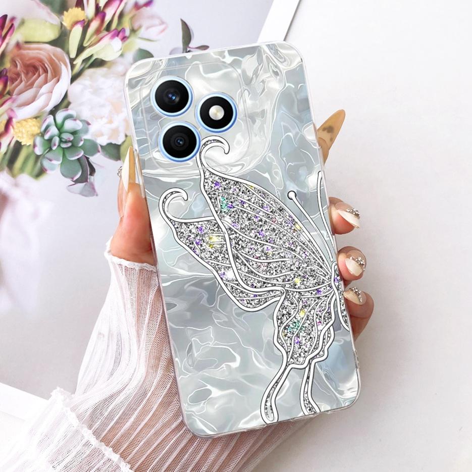 For Honor X8d 4G Case Cute Love Heart Painted Cover Soft Silicone Slim Phone Case For Honor X8d X 8d HonorX8d 4G Back Cover Bags