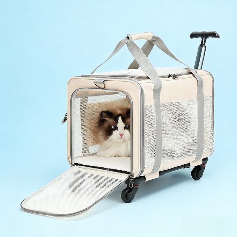 Large-capacity Pet Trolley Case Cat Bag Carriers Breathable Pet Bag Pet Carriers for Cat Easy Interaction Oxford Cat Bags