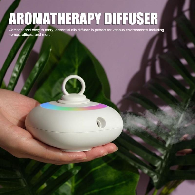 Aromatherapy Machine, Rechargeable Essential Oils Diffuser Desktop Automatic Fragrance Sprayer With Rotating Colorful Light