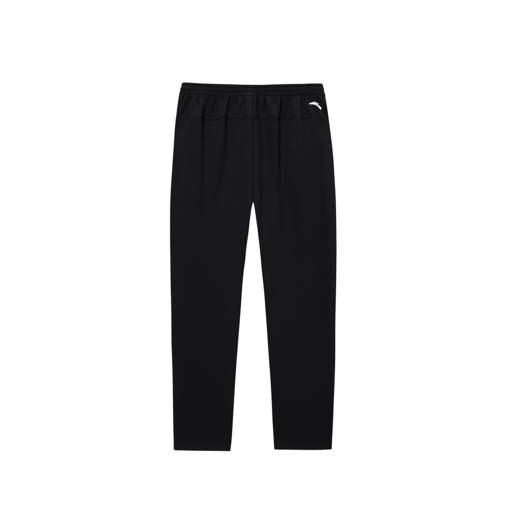 Anta Training Series Mens Woven Sports Long Pants Winter Outdoor Fleece Casual Pants Men Bottoms Basic-Black 952547514N-6