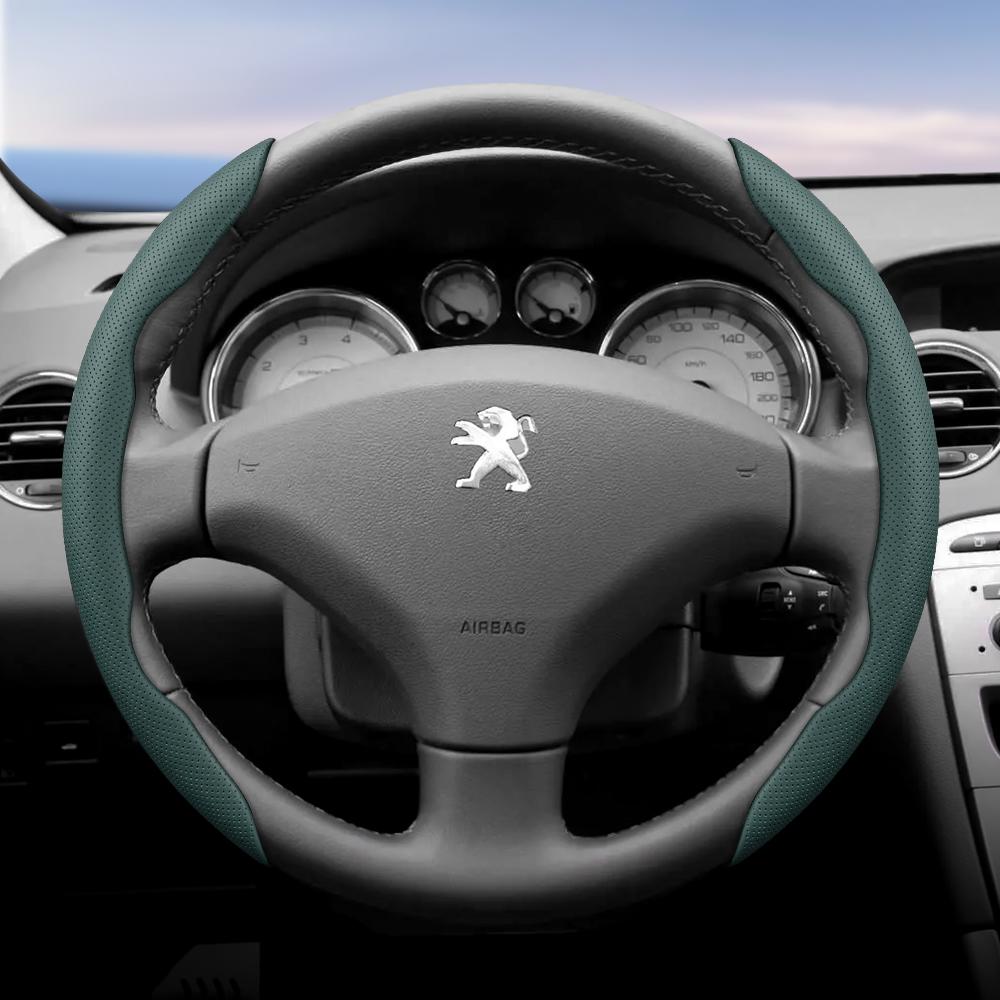 DHLWY1 Geeignet für Peugeot Atmungsaktive Löcher Lederlenkradabdeckung Segmentiertes Schnellverschluss-Design Rutschfest Langlebig 206 208 3008 308 207 307