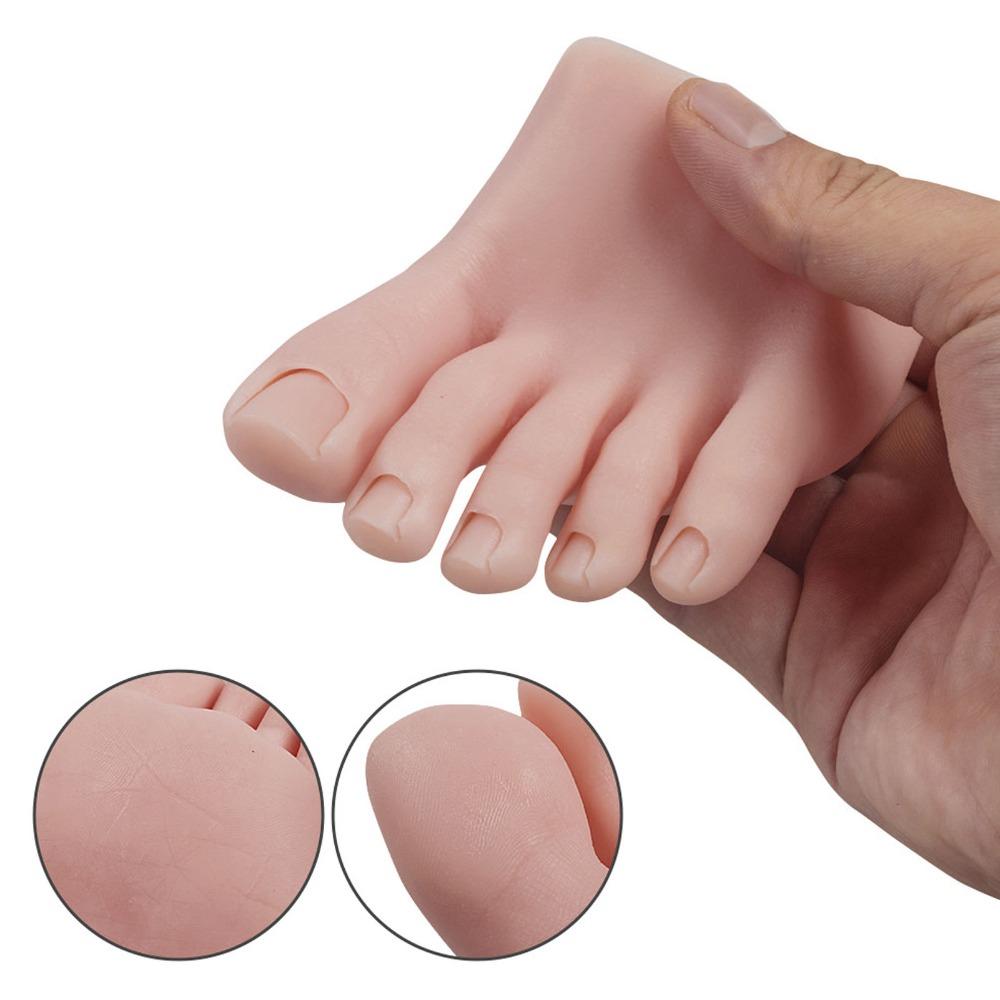 Left/Right Silicone Practice Foot Soft Silicone Half Foot Mannequin  For Nail Art Training