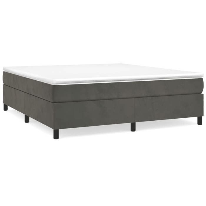Maison Exclusive - Sommier à lattes de lit et matelas Gris foncé 180x200cm Velours