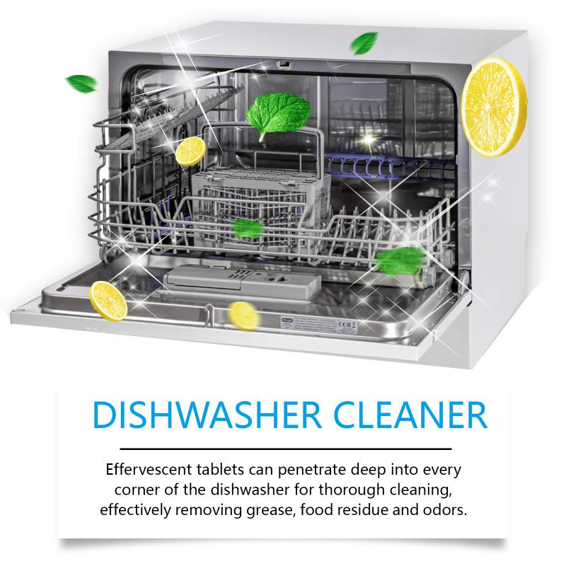 Powerful Dishwasher Cleaning Tablets Oil Stain Removal Descaling Limescale Odor Eliminator Kitchen Household Daily Cleaner Goods