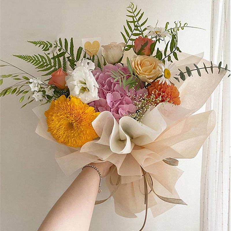 40 Stück Blumenverpackpapier Koreanisches Florales Bouquet Verpackungsmaterial für Hochzeit Geburtstagsfeier Valentinstag Geschenk Dekorationen