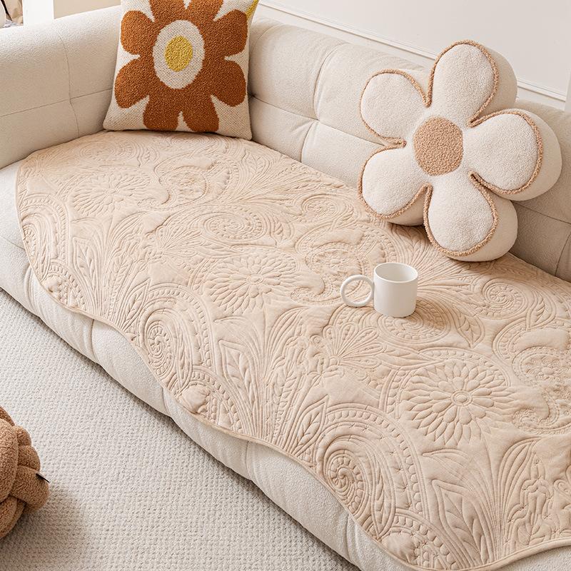 

Cream Wind Special-Shaped Sofa Seat Cushion Universal In All Seasons Irregular Sofa Full Cover Summer New Non-Slip And Anti-Cat Scratch 90*90cm