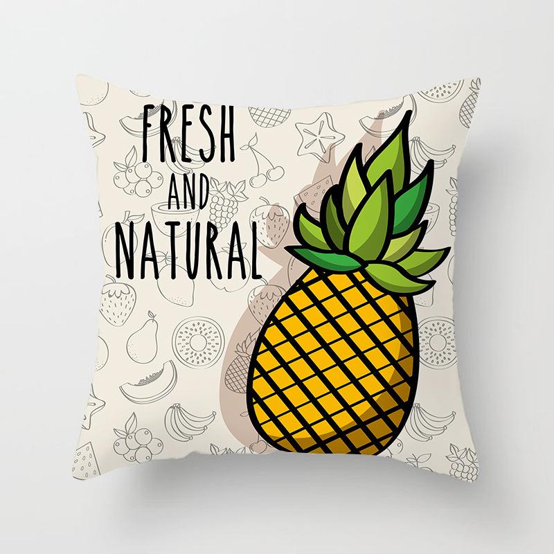 Nordic Green Plant Series Pillow Cover Peach Skin Printed Home Sofa Cushion Cover Pillow