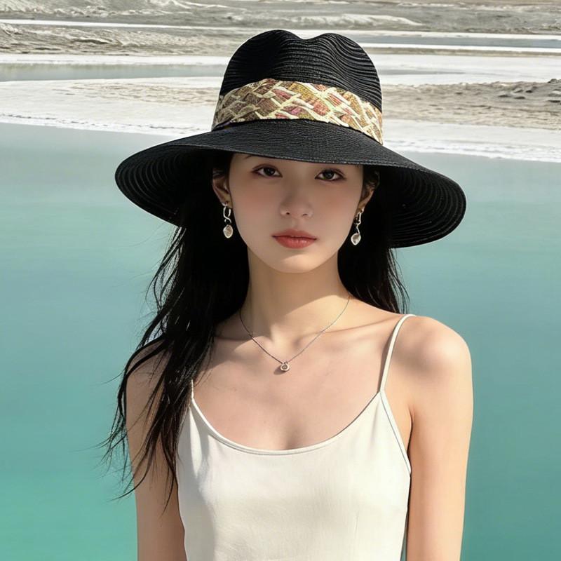 Summer Straw Hat For Women With Wide Brim And Adjustable Fit For Beach And Sun Protection