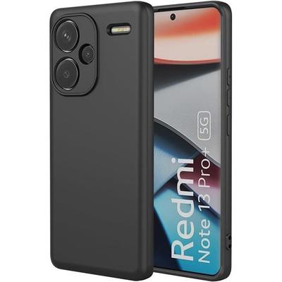 Hülle - E.F.CONNECTION - für Xiaomi Redmi Note 13 Pro+ 5G - Mattschwarz - Stoßfest - Schlank - TPU
