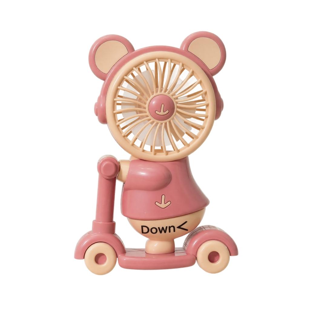 Tragbarer Ventilator in Cartoon-Bärenform mit wiederaufladbarem Akku, USB-betrieben, Mini-Schreibtischventilator mit einstellbarer Geschwindigkeit für Zuhause, Büro, Reisen