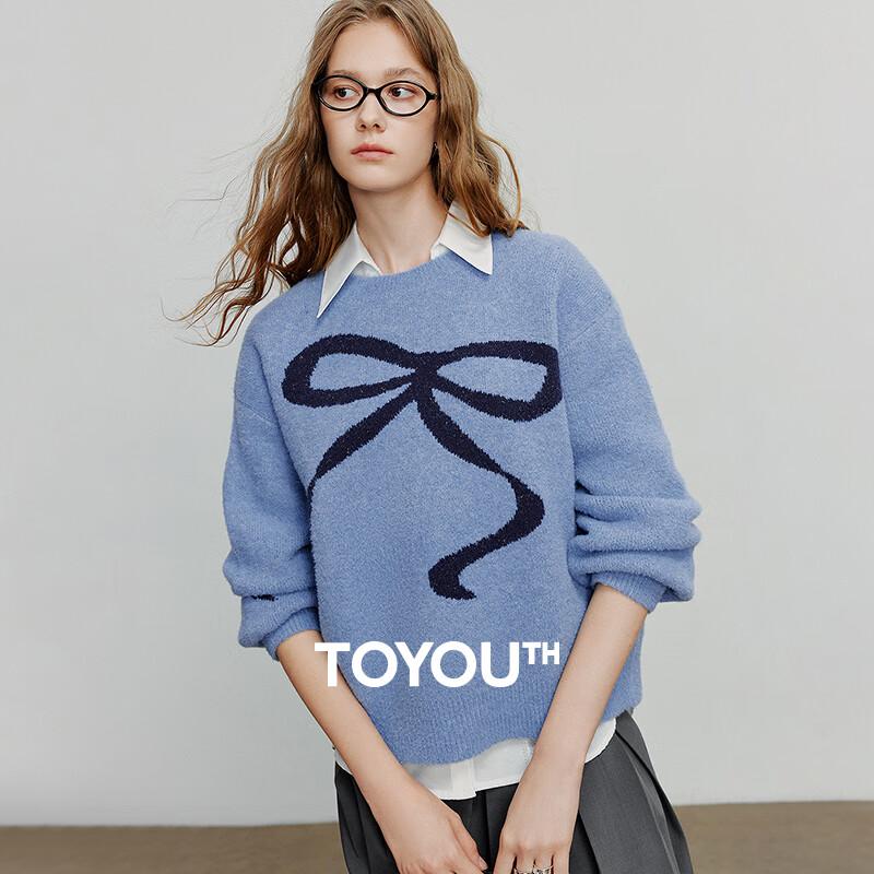 

Chuyu Женский свитер свободного кроя с бантом из искусственного меха норки M