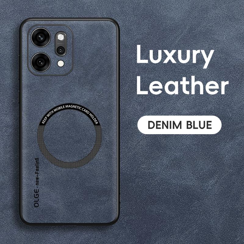 Retro Leather Soft Case for OPPO Reno 14 12 11 10 9 8 7 7Z Plus Lite Find X5 X6 X7 Pro 5G Magnetic Wireless Charging Back Cover