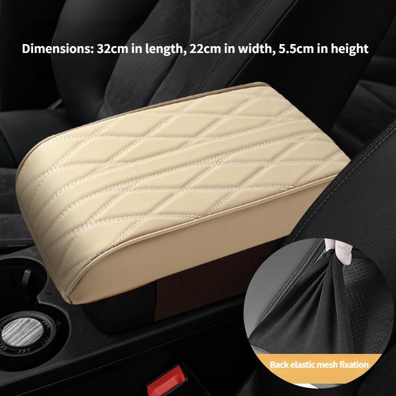 Car Armrest Box Height Pad Universal Leather Armrest Cushion Memory Foam Support Armrest Storage with Pocket Central Universal