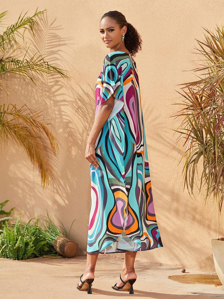 Elegant Plus Size Bikini Cover-Up: Sun Protection Loose Long Beach Dress