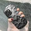 Cool Honeycomb Color For Iphone 11 12 13 14 15 16 Pro Max Plus Mini 7 8 Se 2020 X Xs Xr Elliptical Tempered Glass Phone Case