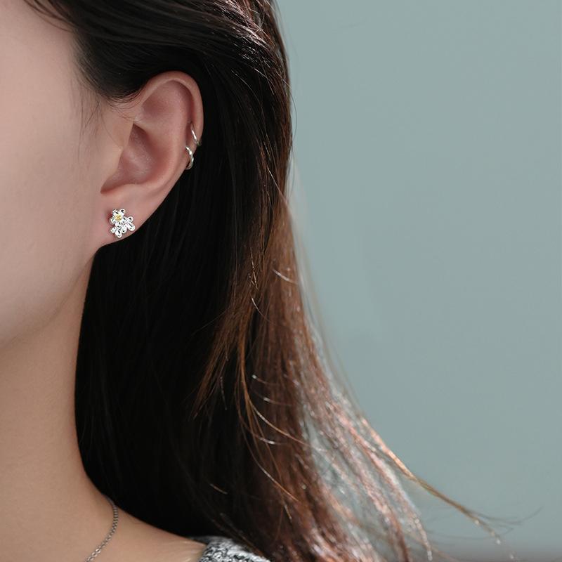 Contrasting Color Flower Earrings Sweet, Fresh, Light and Luxurious, High-end Feel, Daily Commuting Versatile Earrings