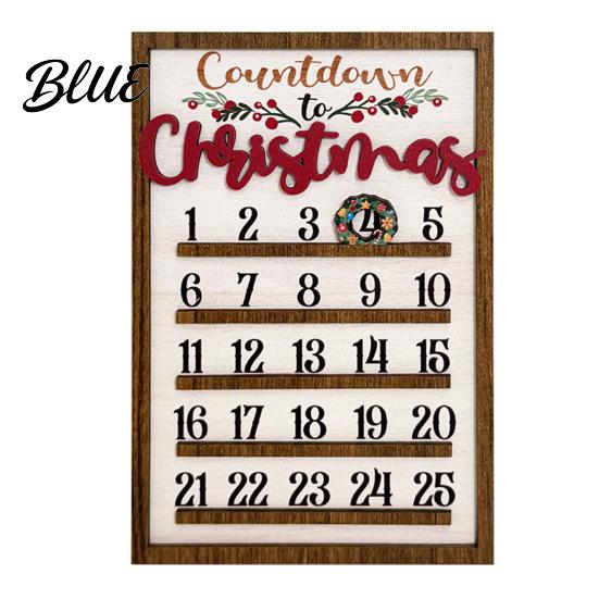 Stylish Wall Hanging Calendar Sign Calendar 25 Christmas Countdown Decor Wooden Days Advent with Nordic