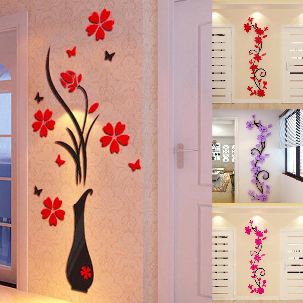Feitong DIY Ваза Цветочное дерево Кристалл Арциклик 3D Стена наклейки Decal Главная Декор – купить по низким ценам в интернет-магазине Joom