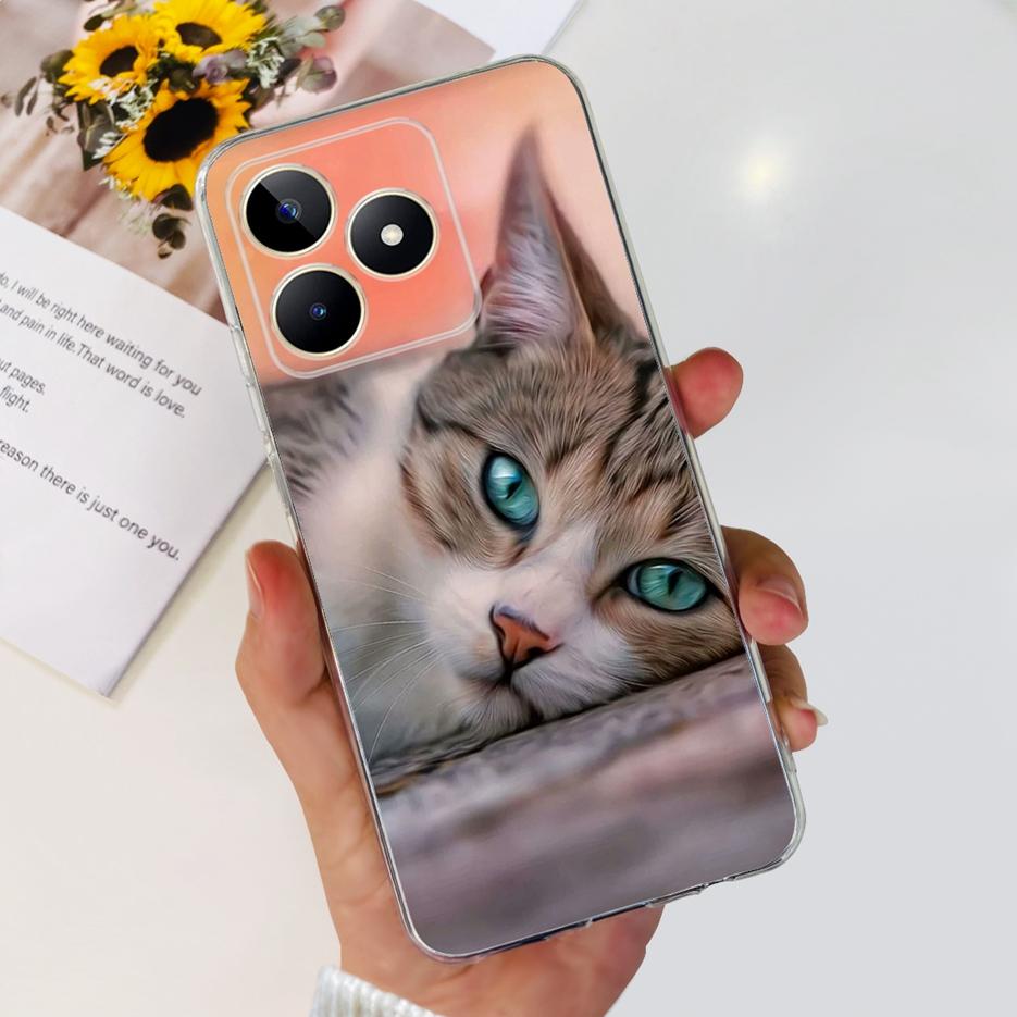 Etui na Realme Note 50 RMX3834 Uroczy Kot Malowane Pokrowiec Miękki Silikonowy Pokrowiec na Telefon Na Realme Note 50 Note50 Tylna Pokrywa 6.74'' Torby