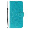For Samsung Galaxy S24 Ultra Case Rhinestone Decor PU Leather Mandala Imprinted Design Phone Cover with Wrist Strap