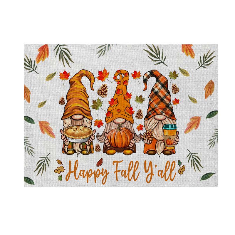 Thanksgiving Pumpkin & Maple Leaf Tabletop Placemat 