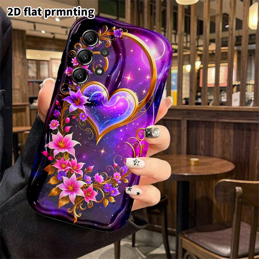 Phone Case: 2D Flat Samsung Galaxy A34 A35 M05 M06 S20 S22 S21 FE Plus 5G Protective Case, Starry Sky Crystal Heart, Christmas and Halloween Gift