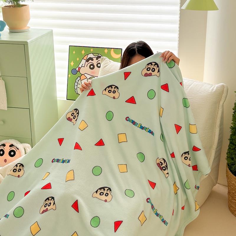 Coperta Morbida Double-Face del Cartone Animato Crayon Shin-chan - Coperta per Aria Condizionata, Coperta da Divano, Latte Pile Spesso