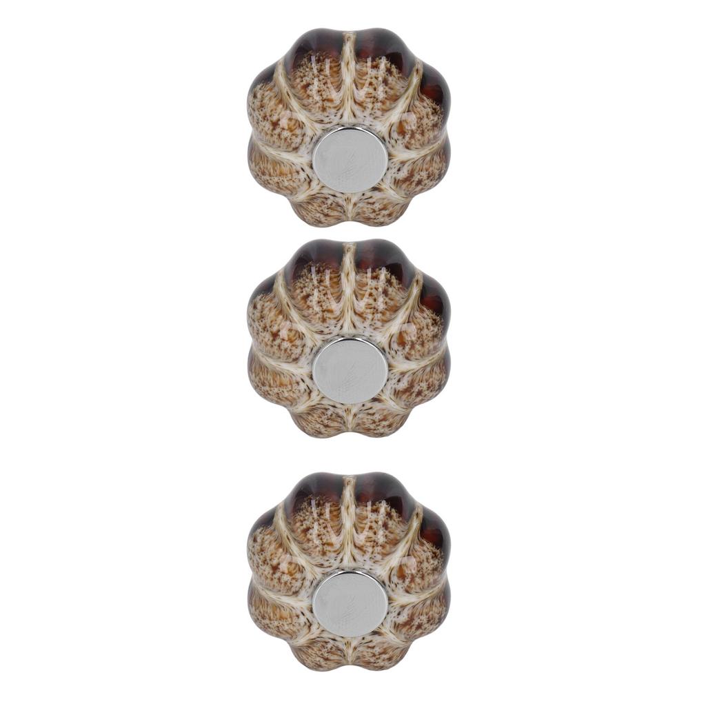 3 Pcs Classical Ceramic Pumpkin Door Pull Handle Knobs For Kitchen Cabinet Drawer Cupboard Silver