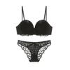 Elegant Lace Underwire Bra Set for Women - Seamless, Beautiful Back Design, Small Bust Enhancing, Soft Steel Ring Support.