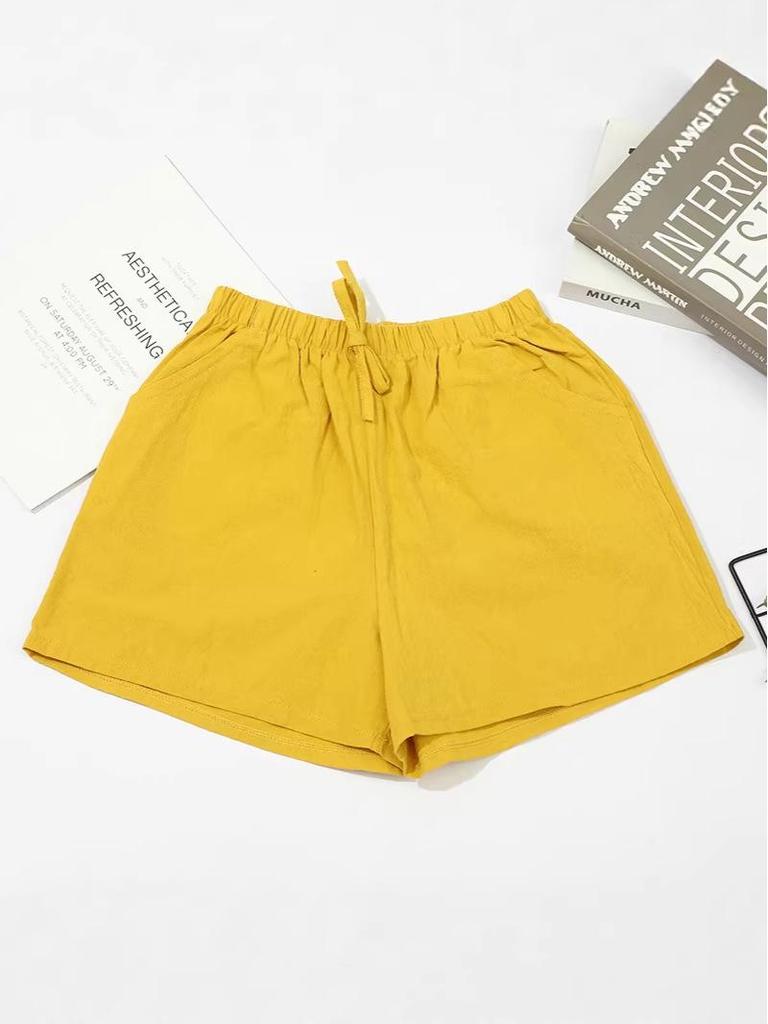 Women's Plus Size Cotton & Linen Casual Wide-Leg Shorts - Summer Home & Beach Hot Pants
