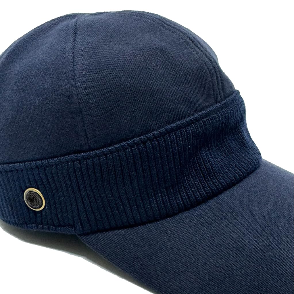 Of Large Size Rib Cap Cap Popular Design Soft Sweat Material Washable Hat Soft Material with Beautiful Shape Adjustable XL Navy [Sense Grace]