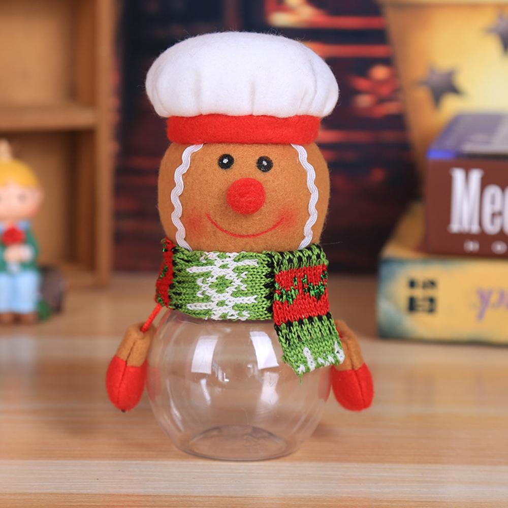 1/5 Pcs Christmas Candy Jar Storage Bottle Santa Snowman Shaped Bag Sweet Box Kids Gift