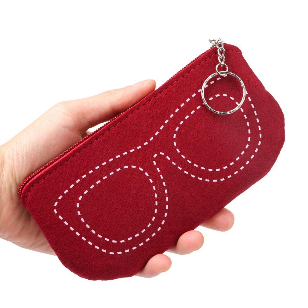 Soft Felt Zipper Pouch Eyewear Protector Glasses Box Glasses Case Eyeglasses Sleeve Sunglasses Bag