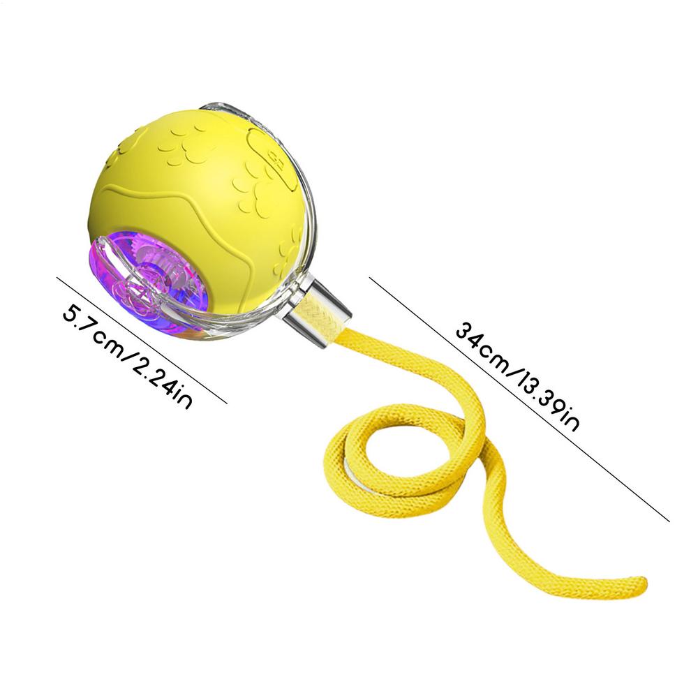 Electric Cat Ball Toy With Rope Fun Rechargeable Puppy Game Silicone Jumping Ball Cat Toy For Indoor Play Enrichment Exercise