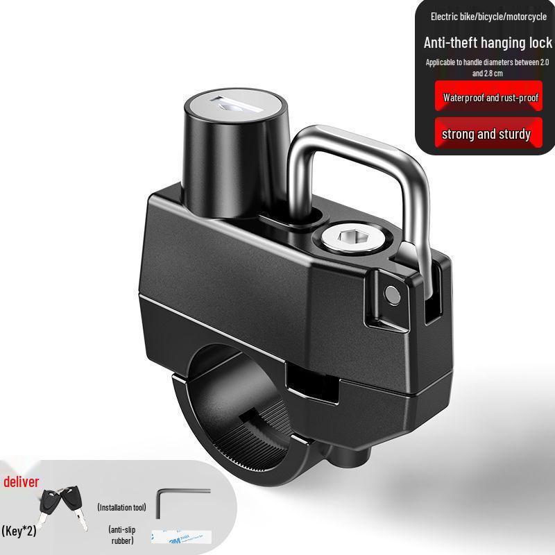 Universal Electric Vehicle Helmet Lock with Key Hook for Motorcycle Safety