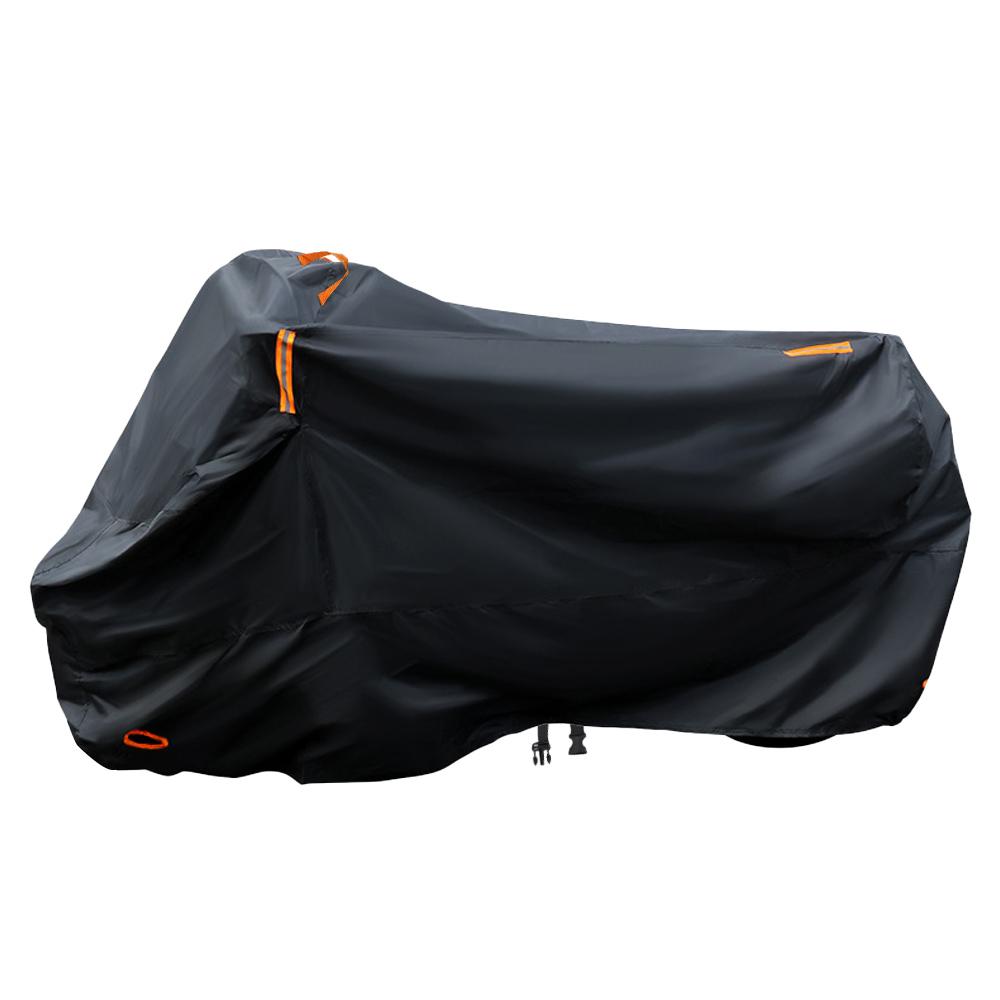 Pokrowiec na motocykl Wodoodporny Ochrona UV Outdoor 210D Pogrubiona tkanina Oxford z 4 paskami odblaskowymi Pasek do trzymania w ręku