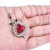 A Set Red Heart and Sword Couple Necklace Collarbone Chain Sword Necklace Fashion Accessories for Women Gift